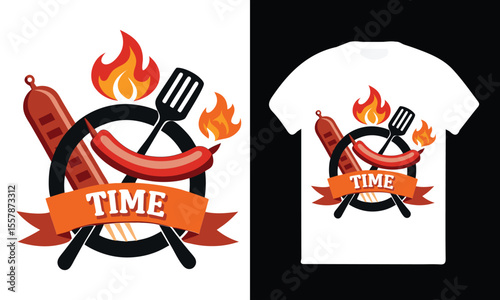 Weekend BBQ Club  Vintage T-Shirt Grill Design.