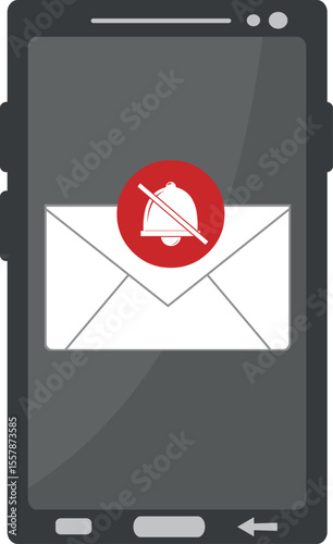 vector illustration icon mute sound button mobile phone text messages digital