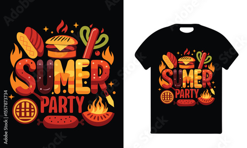Retro Grill Master T-Shirt Design for BBQ Lovers.