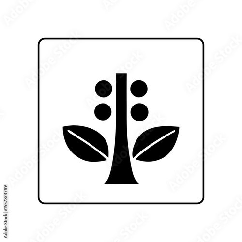 Abstract tree icon with leaves. Concept of eco lifestyle, health, and wellness.
