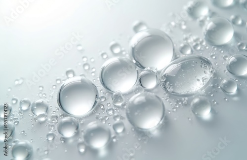 Wallpaper Mural Clear cosmetic gel serum oil texture, isolated white background. Hyaluronic acid skincare moisturizer product with macro bubbles. Beauty product, skincare, beauty routine. Torontodigital.ca