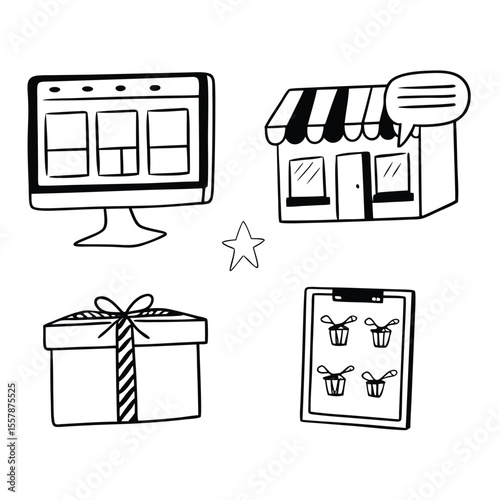 retail icons shopping icons retail Market Line Icons Set with online store gift review purchase icons vector marketing shopping icons retail outline symbols retail icon collection customer experience 