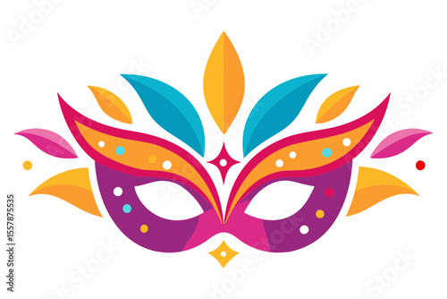 Bright Glitter Carnival Mask with Bold Festival Accents