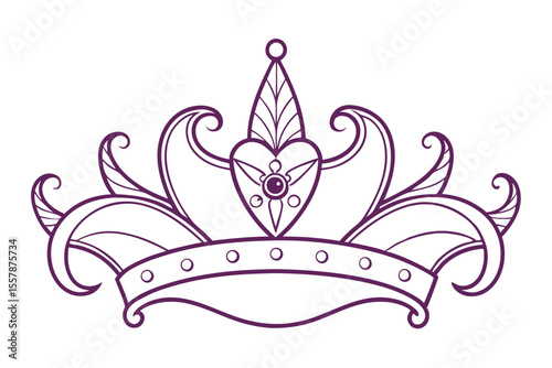 Festive Mardi Gras Crown Drawing for Party Invitations and Decor