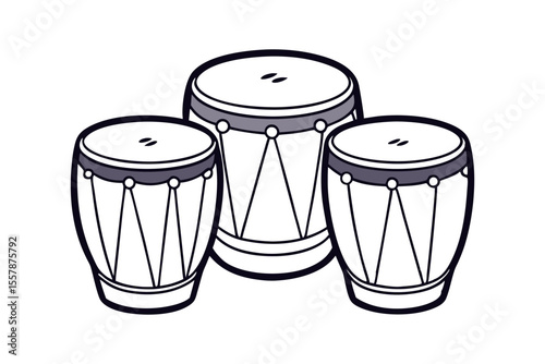 Traditional Samba Parade Drum Illustration for Music Events