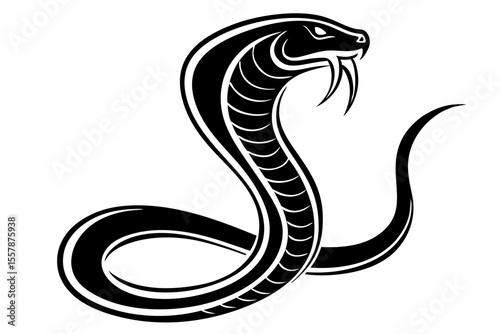 Majestic Naga Serpent Silhouette Drawing for Mythical Artwork