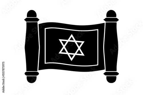 Traditional Torah Scroll Icon for Hanukkah Greeting Designs