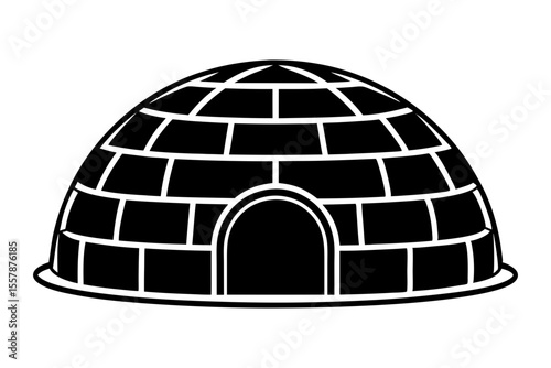 Snowy Igloo Vector Silhouette for Cold Weather Art