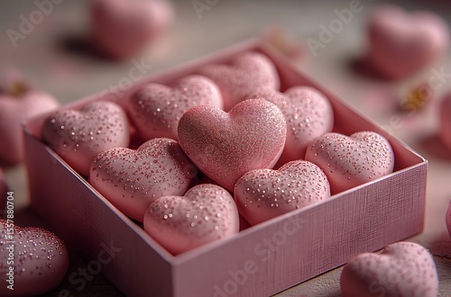 Romantic Pink Hearts Mockup Valentine's Day Gift