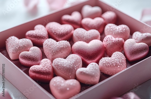 Romantic Heart-Shaped Chocolates Mockup