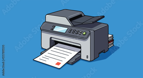  Modern Color Printer with Paper