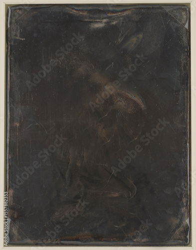 Old empty vintage daguerreotype photography for overlay. Grunge texture background image.
