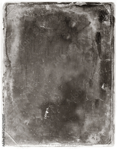 Old empty vintage daguerreotype photography for overlay. Grunge texture background image.