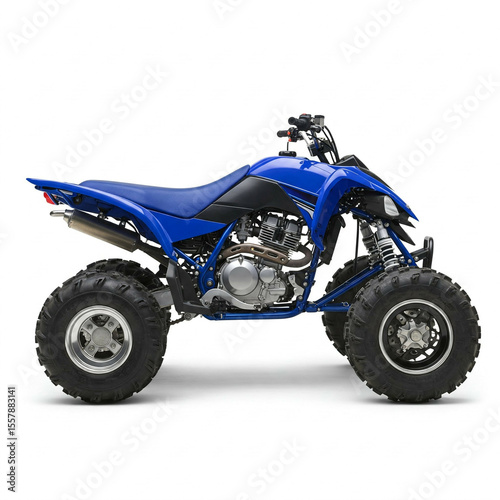 Blue ATV Quad Bike Isolated Stock Photo