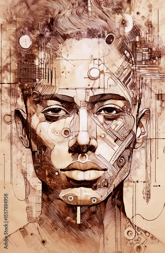 Digital man AI face
