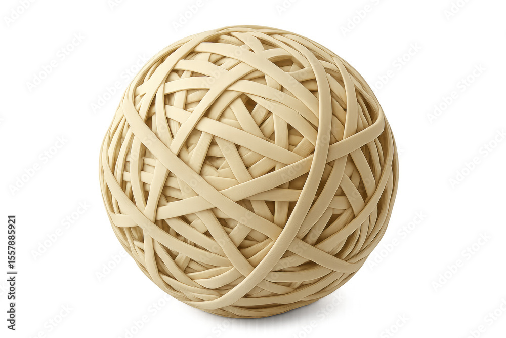 Obraz premium Rubber bands forming a perfect sphere, isolated on a transparent background, ready for creative projects