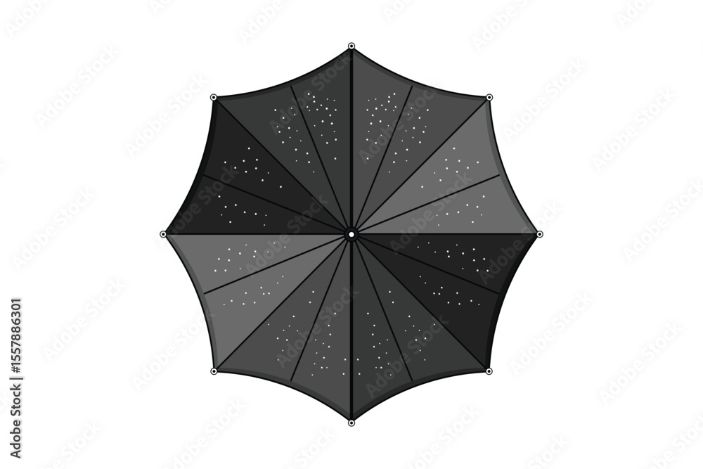 Fototapeta premium Cartoon flat umbrella in vector pastel style, suitable for UI icons, mobile app graphics, and minimal branding visuals 