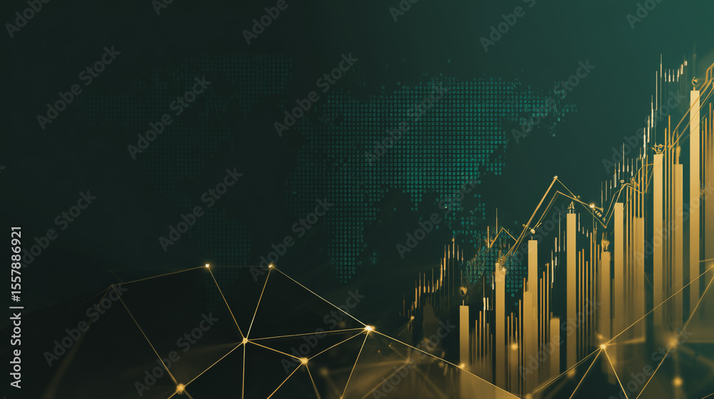 Naklejka premium Abstract black background with Colorful charts and graphs with statistics to innovative analyze business potential and forecast future development of companies growth.