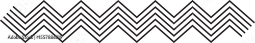 Zigzag configuration constructed using five concentric and parallel lines following an angular and repetitive pattern.