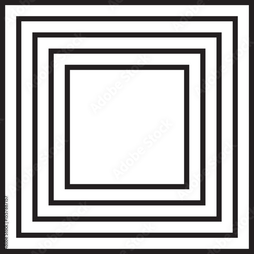 Full square shape outlined with five evenly spaced concentric and parallel lines.