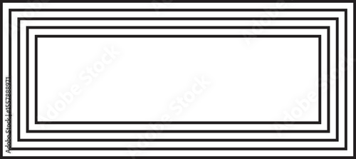 Framed figure built with five layers of evenly spaced parallel lines forming a symmetrical decorative outline.