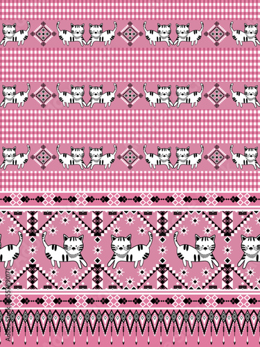 Colorful pattern with playful animal designs