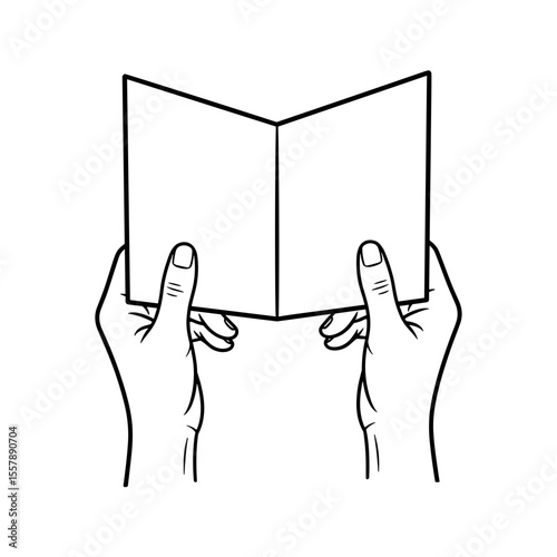 Hands holding an open booklet or brochure, symbolizing information and communication