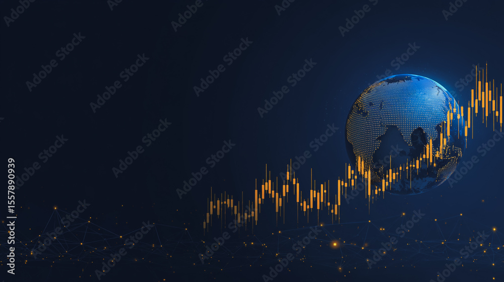 Naklejka premium Abstract business black background with Colorful charts and graphs with statistics to innovative analyze business potential and forecast future development of companies growth.