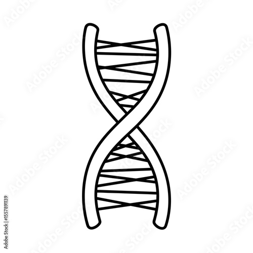 Simple DNA double helix design representing the basic structure of genetics