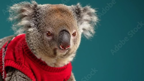 Adorable Koala in Red Sweater