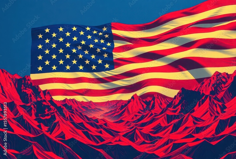 Obraz premium Stylized Tribute to American Majesty