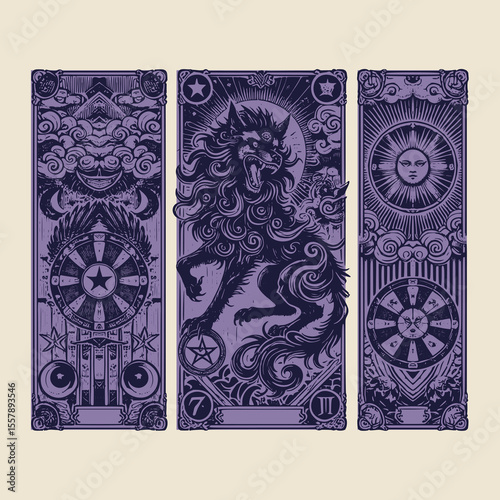 from beneath sacred gates, the komainu rises in aged ink as the eternal guardian of card realms
