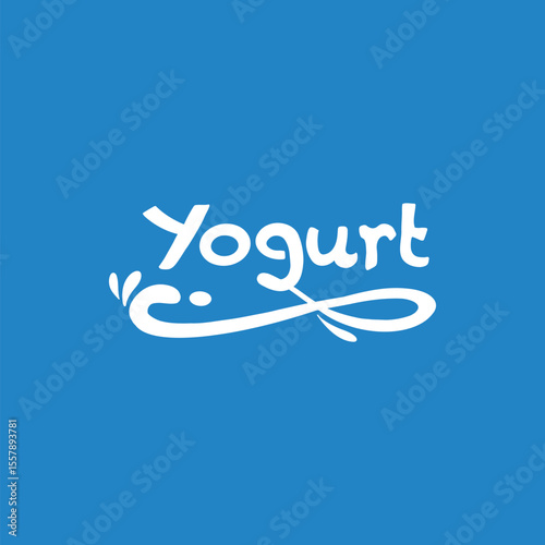 Milk product lettering label. Yogurt splash drops, natural cheese and fresh milk emblem silhouette vector icon of milk cream drop isolated design illustration