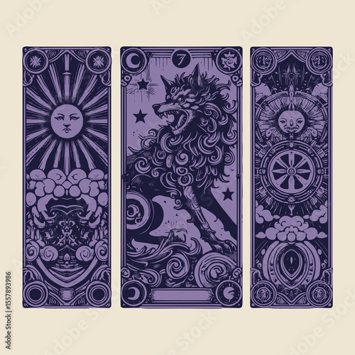 cards blessed by stone guardians, each marked with the silent gaze of a komainu