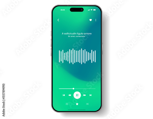 Web mobile application interface for music player application for mobile app, business, website. Sound app UI UX GUI template. Responsive website wireframes. Web design UI kit. Music Dashboard.