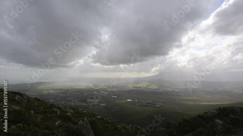 Majestic Vista from Sir Lowry’s Pass Over Mountain Road and Ocean