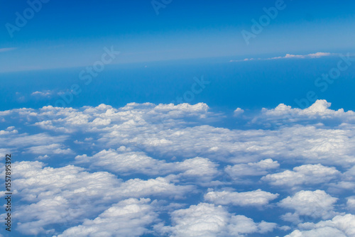 blue sky with clouds. Blue sky and clouds shot from a very high position.