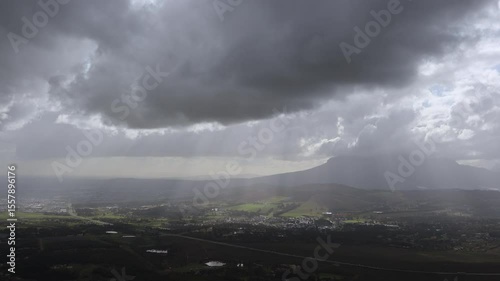 Majestic Vista from Sir Lowry’s Pass Over Mountain Road and Ocean