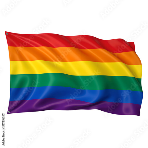 Vibrant rainbow pride flag in bold stripes vivid and central against a clean white backdrop An empowering symbol of diversity and equality Free Download Vibrant rainbow pride flag in bold stripes vivid and central against a clean white backdrop An empowering symbol of diversity and equality - GFXLoad