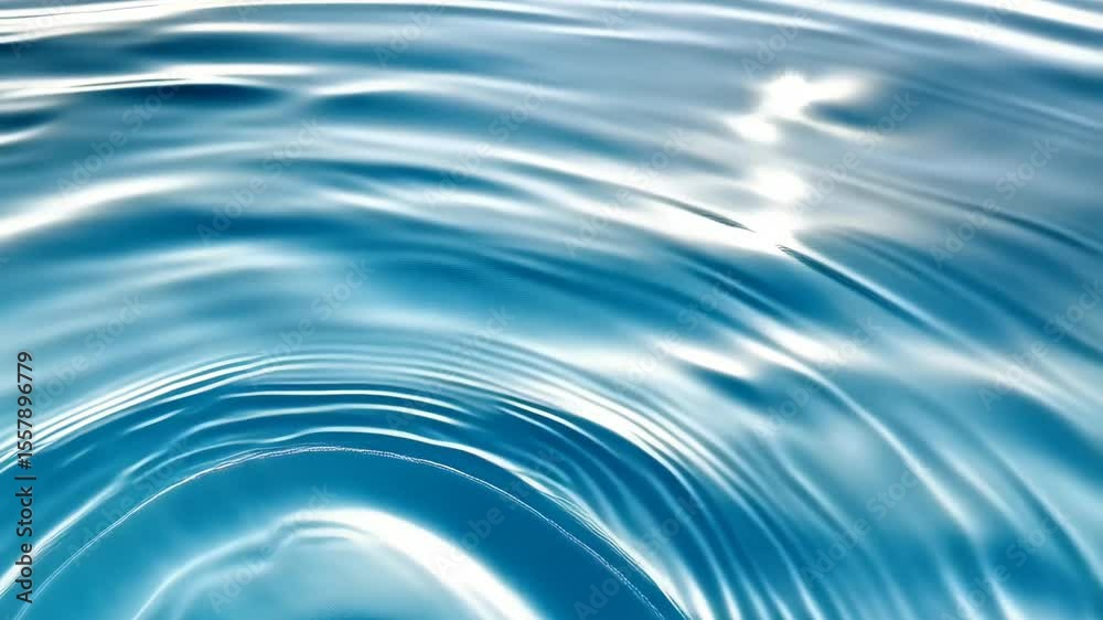 Mesmerizing ripples on the surface of blue water create abstract patterns and textures, exhibiting reflections and refractions of light underwater.