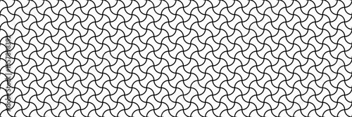 horizontal seamless black wavy geometric lines on white for pattern and background.