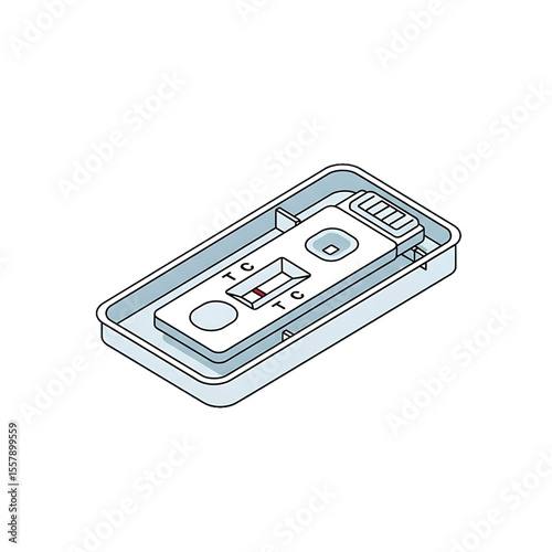 Rapid COVID-19 test cassette for fast detection.