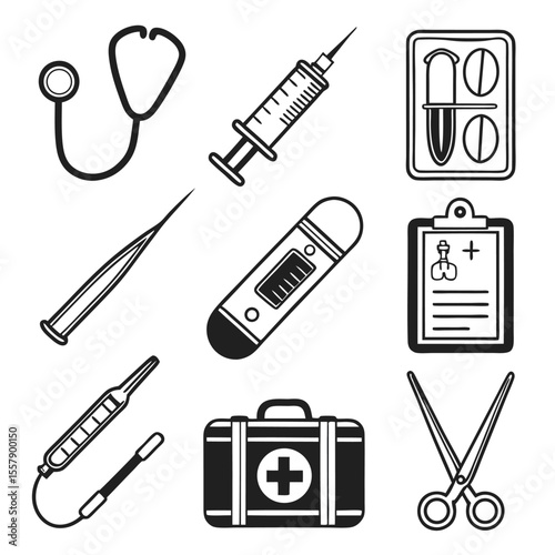 Flat icon set outline for all type of communications Flat UI and Communication Icon Set, Clean Vector Design