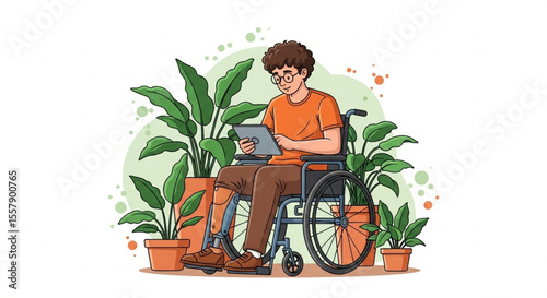 Man with Leg Prosthesis – Inclusive Mobility and Active Lifestyle Illustration
