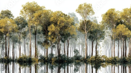Enchanting forest reflection showcases the beauty of nature and serene landscapes