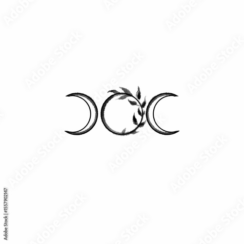 triple moon goddess symbol tattoo art design