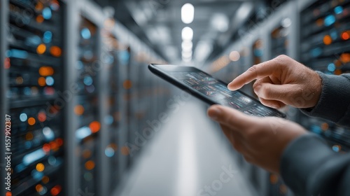 Server room management using a tablet for data analysis and system optimization