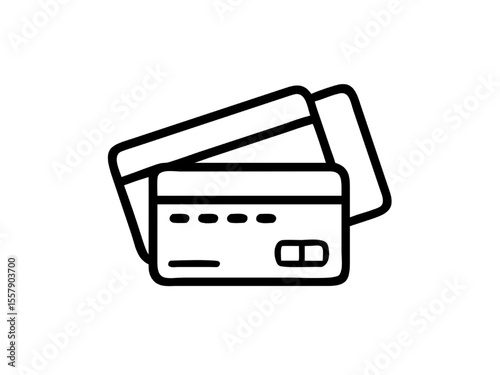 Credit Cards Icon  Simple Line Art Vector Illustration