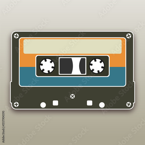 vintage cassette vector illustration sticker element