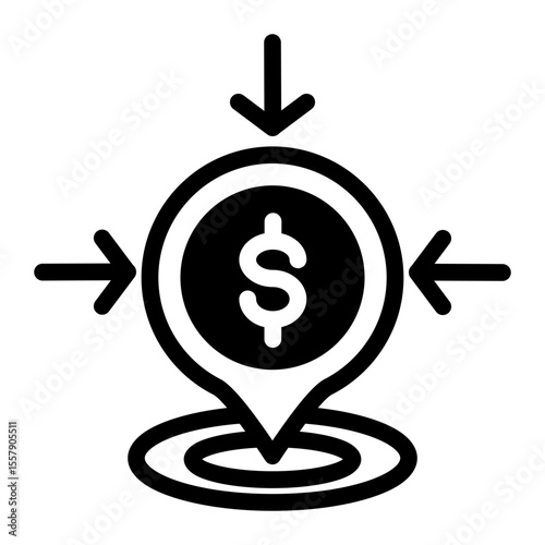 Location Placeholder Pin Icon from Financial Services Collection (Mixed style)